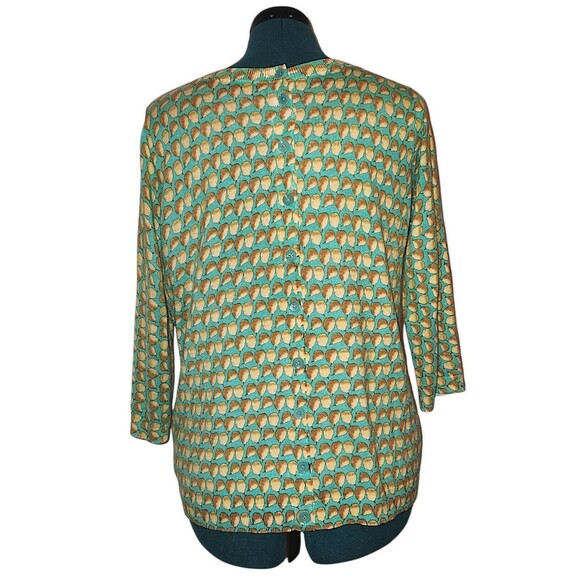 Talbots Button Back 3/4 Sleeves Pear Print Cardigan Sweater Women’s Size… - Picture 7 of 7